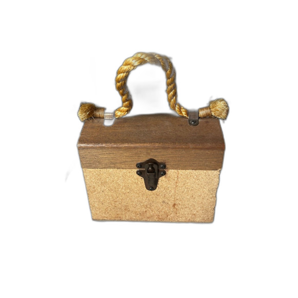 🤩Host Pick🤩Vtg 60's and 70's Severin Cork and Wood Purse with Jute Handle - Picture 9 of 11